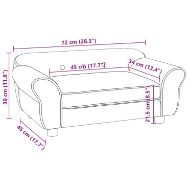 vidaXL Καναπές - Κρεβάτι Σκύλου Μπλε 72 x 45 x 30 εκ. Βελουτέ