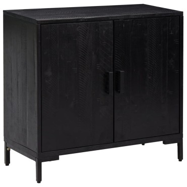 vidaXL Ντουλάπι Μαύρο 75x35x70cm από Μασίφ Ξύλο Πεύκου 1 τεμ.