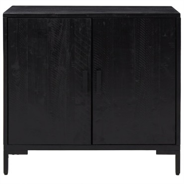 vidaXL Ντουλάπι Μαύρο 75x35x70cm από Μασίφ Ξύλο Πεύκου 1 τεμ.
