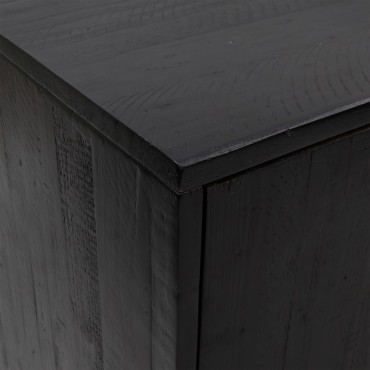 vidaXL Ντουλάπι Μαύρο 75x35x70cm από Μασίφ Ξύλο Πεύκου 1 τεμ.