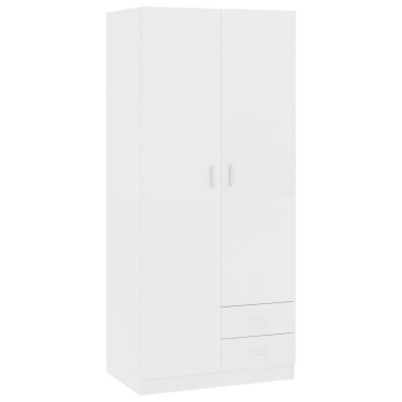 vidaXL Ντουλάπα Λευκή 80x52x180cm από Επεξ. Ξύλο 1 τεμ.