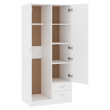 vidaXL Ντουλάπα Λευκή 80x52x180cm από Επεξ. Ξύλο 1 τεμ.