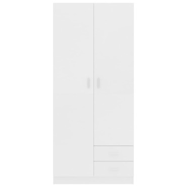 vidaXL Ντουλάπα Λευκή 80x52x180cm από Επεξ. Ξύλο 1 τεμ.