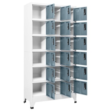 vidaXL Φοριαμός Ανοιχτό Γκρι & Σκούρο Γκρι 90x40x180cm Ατσάλινος 1 τεμ.
