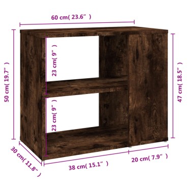 vidaXL Βοηθητικό Ντουλάπι Καπνιστή Δρυς 60x30x50cm Επεξεργασμένο Ξύλο 1 τεμ.