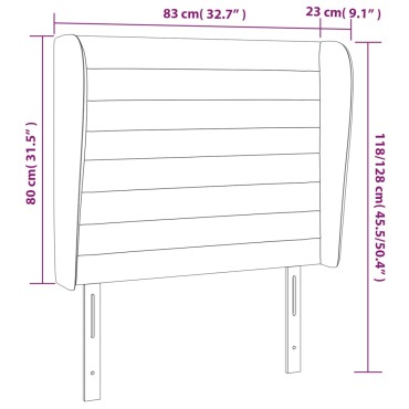 vidaXL Κεφαλάρι με Πτερύγια Σκούρο Μπλε 83x23x118/128cm Βελούδινο 1 τεμ.