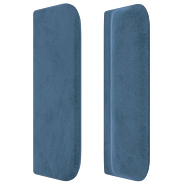 vidaXL Κεφαλάρι με Πτερύγια Σκούρο Μπλε 163x16x78/88cm Βελούδινο 1 τεμ.
