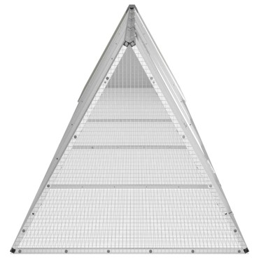 vidaXL Κλουβί Κουνελιών Γκρι 504,5x80,5x71 εκ. Γαλβανισμένος Χάλυβας