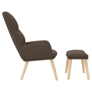vidaXL Πολυθρόνα Relax Taupe Υφασμάτινη με Σκαμπό 70x77x98cm 1 τεμ.