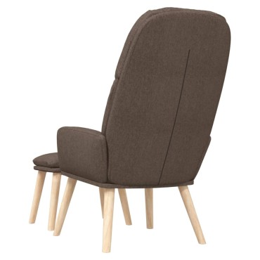 vidaXL Πολυθρόνα Relax Taupe Υφασμάτινη με Σκαμπό 70x77x98cm 1 τεμ.