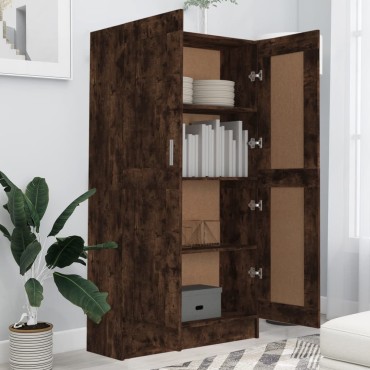 vidaXL Βιβλιοθήκη Καπνιστή Δρυς 82,5x30,5x150cm Επεξεργασμένο Ξύλο 1 τεμ.