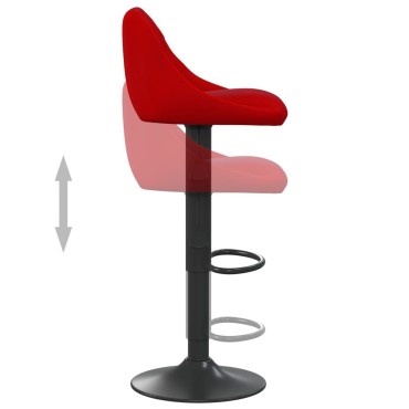 vidaXL Σκαμπό Μπαρ Μπορντό Βελούδινο 46x44x(82-103)cm 1 τεμ.