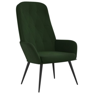 vidaXL Πολυθρόνα Relax Σκούρο Πράσινο Βελούδινη 70x77x98cm 1 τεμ.