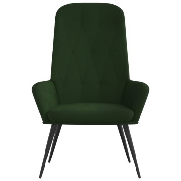vidaXL Πολυθρόνα Relax Σκούρο Πράσινο Βελούδινη 70x77x98cm 1 τεμ.