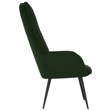 vidaXL Πολυθρόνα Relax Σκούρο Πράσινο Βελούδινη 70x77x98cm 1 τεμ.