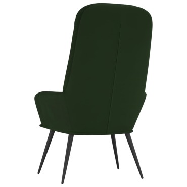 vidaXL Πολυθρόνα Relax Σκούρο Πράσινο Βελούδινη 70x77x98cm 1 τεμ.