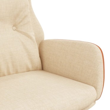 vidaXL Πολυθρόνα Relax Κρεμ από Ύφασμα και PVC 70x77x94cm 1 τεμ.