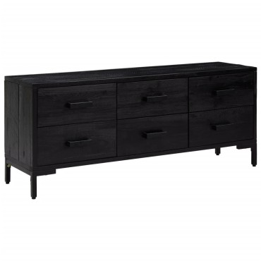 vidaXL Ντουλάπι Αποθήκευσης Μαύρο 110x30x45cm από Μασίφ Ξύλο Πεύκου 1 τεμ.