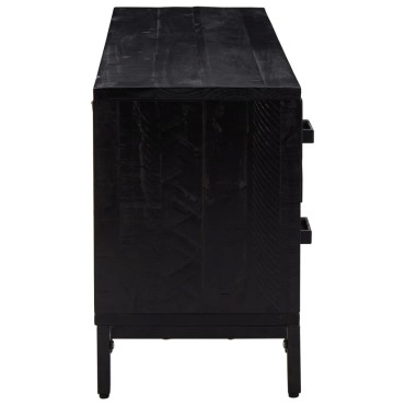 vidaXL Ντουλάπι Αποθήκευσης Μαύρο 110x30x45cm από Μασίφ Ξύλο Πεύκου 1 τεμ.