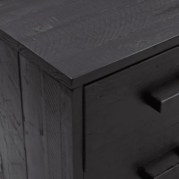 vidaXL Ντουλάπι Αποθήκευσης Μαύρο 110x30x45cm από Μασίφ Ξύλο Πεύκου 1 τεμ.