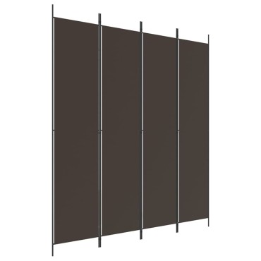 vidaXL Διαχωριστικό Δωματίου με 4 Πάνελ Καφέ 200x220cm Υφασμάτινο 1 τεμ.