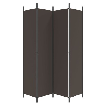 vidaXL Διαχωριστικό Δωματίου με 4 Πάνελ Καφέ 200x220cm Υφασμάτινο 1 τεμ.