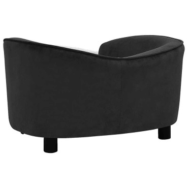vidaXL Καναπές - Κρεβάτι Σκύλου Μαύρος 69 x 49 x 40 εκ. Βελουτέ