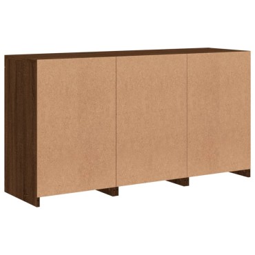 vidaXL Μπουφές με LED Καφέ Δρυς 123x37x67cm 1 τεμ.
