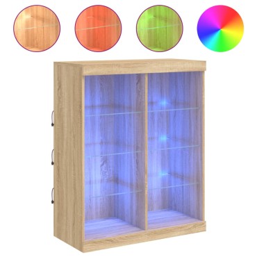 vidaXL Μπουφές με Φώτα LED Sonoma Δρυς 81x37x100cm 1 τεμ.