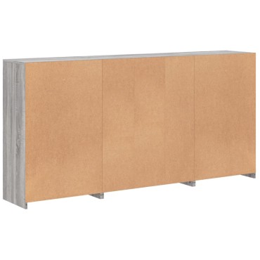 vidaXL Μπουφές με Φώτα LED Γκρι Sonoma 202x37x100cm 1 τεμ.