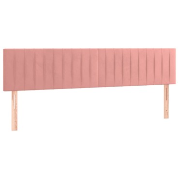 vidaXL Κρεβάτι Boxspring με Στρώμα Ροζ 120x190 εκ. Βελούδινο