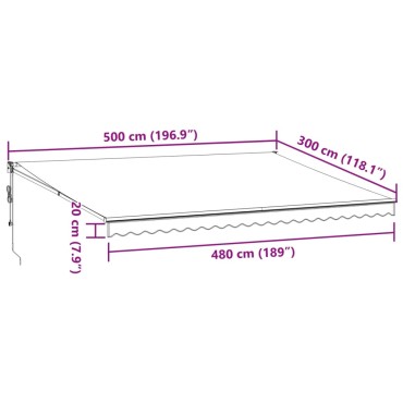 vidaXL Τέντα Πτυσσόμενη Αυτόματη Καφέ 500x300 εκ.