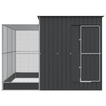 vidaXL Κλουβί με Επέκταση Ασημένιο 290x303x216 εκ. Ατσάλινο