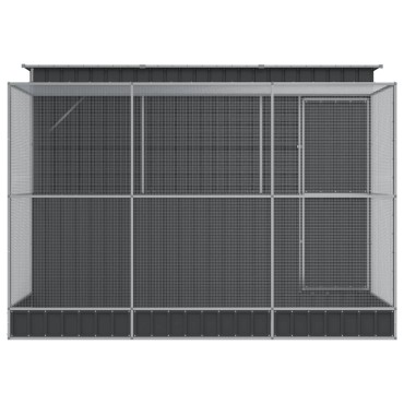 vidaXL Κλουβί με Επέκταση Ασημένιο 290x303x216 εκ. Ατσάλινο