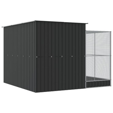 vidaXL Κλουβί με Επέκταση Ασημένιο 290x303x216 εκ. Ατσάλινο
