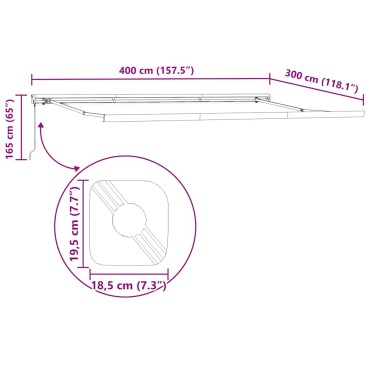 vidaXL Τέντα Πτυσσόμενη Χειροκίνητη Καφέ 400x300 εκ.