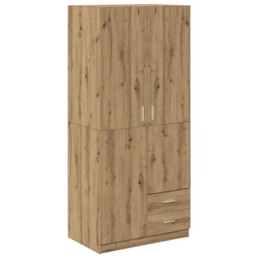 vidaXL Ντουλάπα Τεχνίτης Δρυς 80x52x180cm Επεξεργασμένο Ξύλο 1 τεμ.