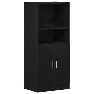 vidaXL Στήλη Κουζίνας Μαύρη 57x41,5x131,5cm από Επεξεργασμένο Ξύλο