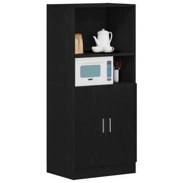 vidaXL Στήλη Κουζίνας Μαύρη 57x41,5x131,5cm από Επεξεργασμένο Ξύλο