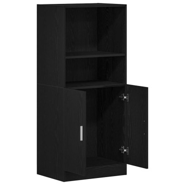 vidaXL Στήλη Κουζίνας Μαύρη 57x41,5x131,5cm από Επεξεργασμένο Ξύλο