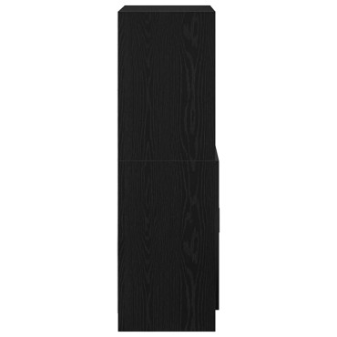 vidaXL Στήλη Κουζίνας Μαύρη 57x41,5x131,5cm από Επεξεργασμένο Ξύλο