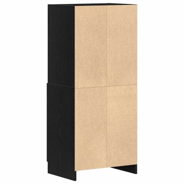 vidaXL Στήλη Κουζίνας Μαύρη 57x41,5x131,5cm από Επεξεργασμένο Ξύλο