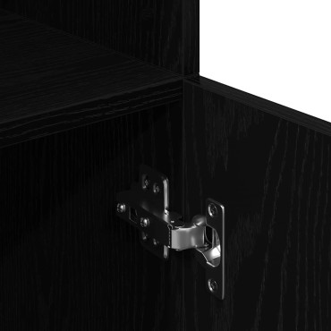 vidaXL Στήλη Κουζίνας Μαύρη 57x41,5x131,5cm από Επεξεργασμένο Ξύλο