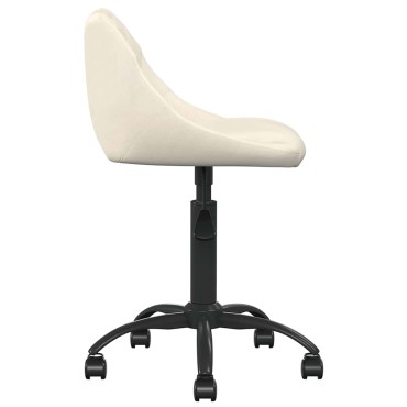 vidaXL Καρέκλα Τραπεζαρίας Κρεμ Βελούδινη 44x46x(67,5-79)cm 1 τεμ.