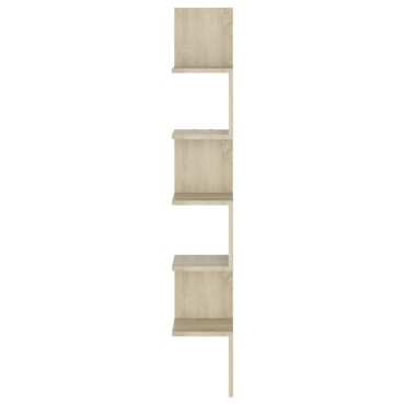 vidaXL Γωνιακή Ραφιέρα Τοίχου Ξύλο Δρυός 20x20x127,5cm από Επεξ. Ξύλο 1 τεμ.