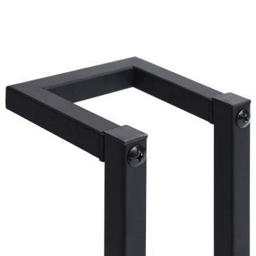 vidaXL Βάση για Πετσέτες Επιτοίχια Μαύρη 12,5x12,5x60 εκ. Σιδερένια