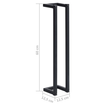 vidaXL Βάση για Πετσέτες Επιτοίχια Μαύρη 12,5x12,5x60 εκ. Σιδερένια