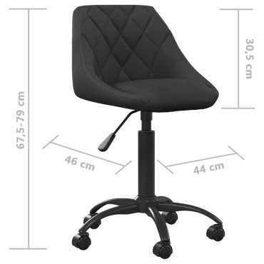 vidaXL Καρέκλα Γραφείου Μαύρη Βελούδινη 44x46x(67,5-79)cm 1 τεμ.