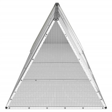 vidaXL Κλουβί Κουνελιών Γκρι 403,5x80,5x71 εκ. Γαλβανισμένος Χάλυβας