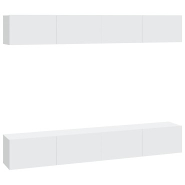 vidaXL Έπιπλα Τηλεόρασης 4 τεμ. Λευκά 100x30x30cm